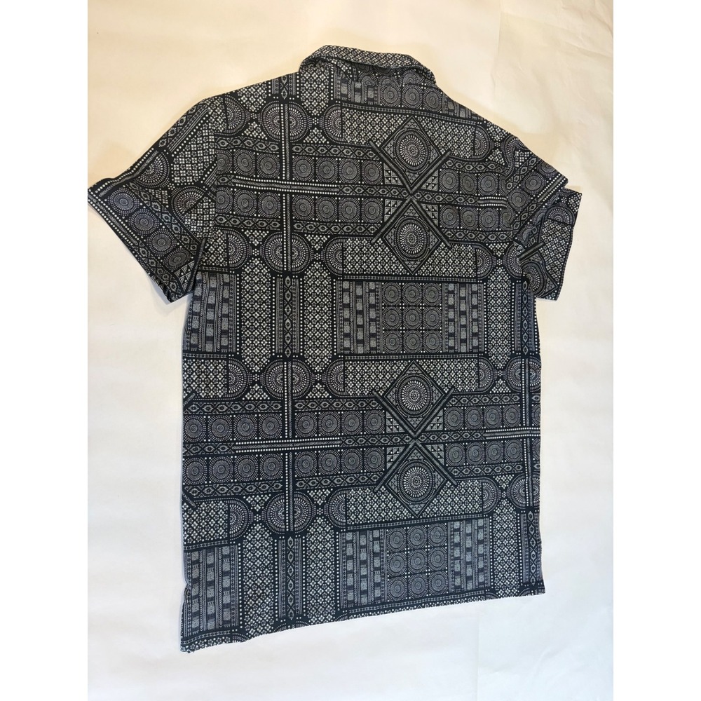 NEW Express Mens Polo Medium Navy / Dark Blue with Pattern - Picture 7 of 7